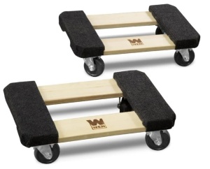 WEN DL1812 1320 lbs. Capacity 12 in. x 18 in. Hardwood Furniture Moving Dolly, Two Pack