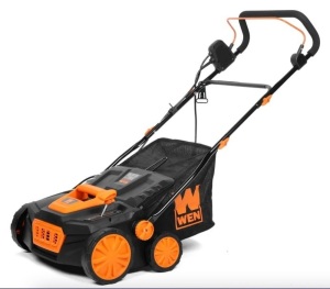 WEN DT1315 15-Inch 13-Amp 2-in-1 Electric Dethatcher and Scarifier with Collection Bag