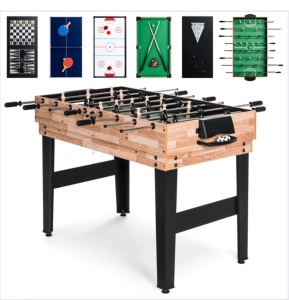 10-in-1 Combo Game Table Set w/ Pool, Foosball, Ping Pong, Chess - 2x4ft