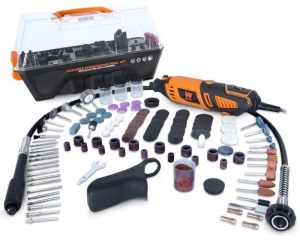 WEN 23190 1.3-Amp Variable Speed Steady-Grip Rotary Tool with 190-Piece Accessory Kit, Flex Shaft, and Carrying Case