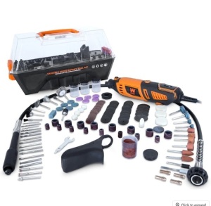 WEN 23190 1.3-Amp Variable Speed Steady-Grip Rotary Tool with 190-Piece Accessory Kit, Flex Shaft, and Carrying Case