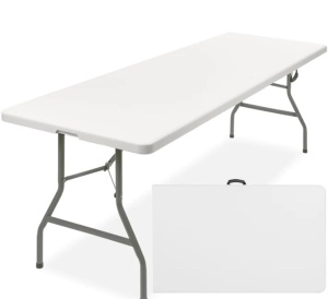 Portable Folding Plastic Dining Table w/ Handle, Lock - 8ft