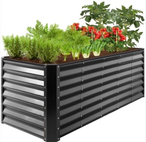 Outdoor Metal Raised Garden Bed for Vegetables, Flowers, Herbs - 8x2x2ft