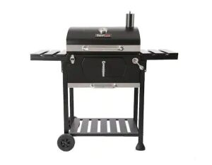 Royal Gourmet Charcoal Grill with 2 Side Table in Black 