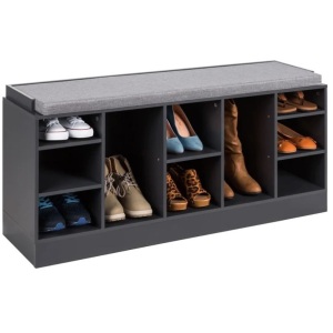 Shoe Storage Rack Bench w/ Padded Seat, 10 Cubbies - 46in $119.99