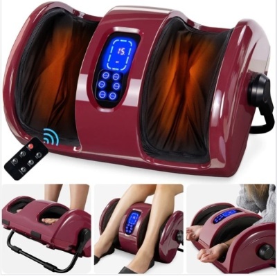 Reflexology Shiatsu Foot Massager w/ High-Intensity Rollers, Remote Control