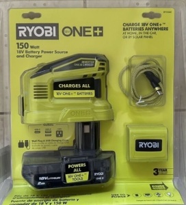 Ryobi ONE+ 18V 150W Power Source and Charger w/ battery