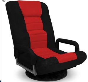 Gaming Floor Chair w/ 360-Degree Swivel, Armrest, Adjustable Backrest