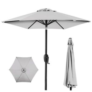 Outdoor Market Patio Umbrella w/ Push Button Tilt, Crank Lift - 7.5ft 