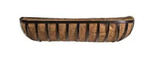 Lot of (6) 36 in. x 7.3 in. Black Metal English Trough with Coco Liner&nbsp;