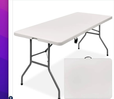 Portable Folding Plastic Dining Table w/ Handle, Lock - 6ft $149.99