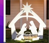 Christmas Nativity Scene Yard Decoration w/ Water Resistant PVC - 4ft $149.99