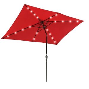 8' Red Hexagon Market Patio Umbrella 