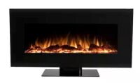 EdenBranch 42 in. Wall Mounted and Stand Electric Fireplace with Bluetooth Speaker in Black&nbsp;