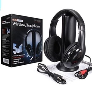  5 in 1 Wireless Cordless RF Headphones Headset with Mic for PC TV RadioLot of 2