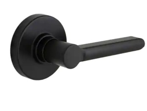 Tonbridge Matte Black Hall/Closet Door Lever with Round Rose. Lot of 4