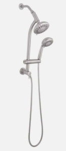 Glacier Bay 6-Spray Wall Bar Rain can Showerhead w/ 6-Spray Hand shower