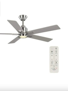 Hampton Bay Zandra 52 in. White Changing Integrated LED Brushed Nickel Smart Hubspace Ceiling Fan with Light Kit and Remote Included