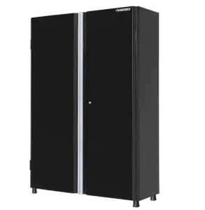 Husky Ready-to-Assemble 24-Gauge Steel Freestanding Garage Cabinet in Black, 48 in. W x 72 in. H x 18.3 in. D