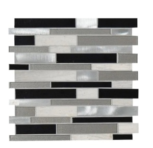 Lot of (2) Urban Loft Interlocking 12 in. x 12 in. Textured Glass; Stone Metal Look Wall Tile (20 sq. ft./Case)