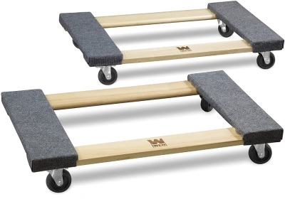 WEN 721830 1320-Pound Capacity 18-by-30-Inch Hardwood Mover’s Dolly, 2-Pack 