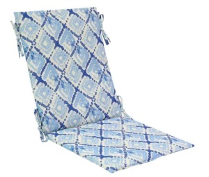 Lot of (2) StyleWell 19.5 in. x 18.5 in. One Piece Universal Outdoor Sling Chair Cushion in Shibori Diamond