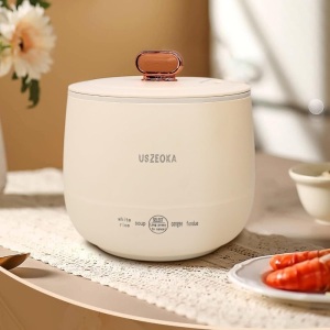 Portable Mini Rice Cooker for Travel - Stainless Steel Inner Pot, Multi-Function Design, Low Carb