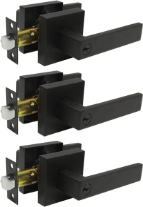 Probrico 3 Pack Black Keyed Alike Heavy Duty Entrance Door Lever