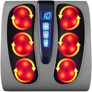 Shiatsu Foot Massager Platform w/ 6 Rollers, Heat Function 