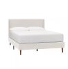 StyleWell Handale Ivory Queen Upholstery Mid Century Platform Bed