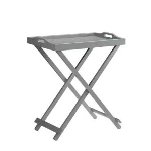 Designs2Go 22 in. Gray Standard Rectangle Wood Folding Tray End Table 