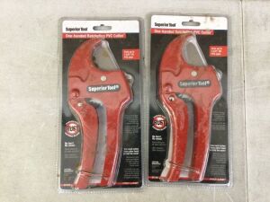 Lot of (2) Superior Tool One-handed Ratcheting PVC Cutter 