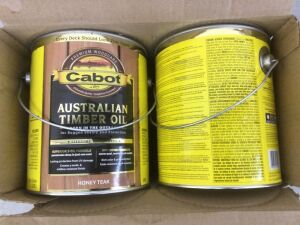 Case of (4) Cabot Australian Timber Oil, Honey Teak, One Gallon 