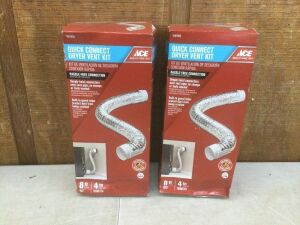 Lot of (2) Ace 8' x 4" Quick Connect Dryer Vent Kit 