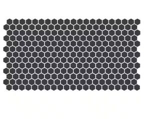 Daltile Keystones Unglazed Black 12 in. x 24 in. x 6 mm Porcelain Hexagon Mosaic Floor and Wall Tile (21 sq. ft. / case)