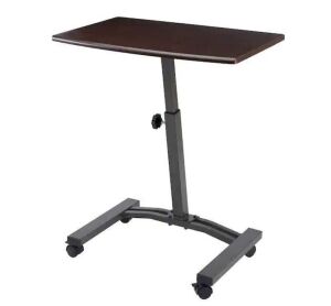 Seville Classics 23.75 in. Solid-Top Walnut Mobile Laptop Desk with Adjustable Height 