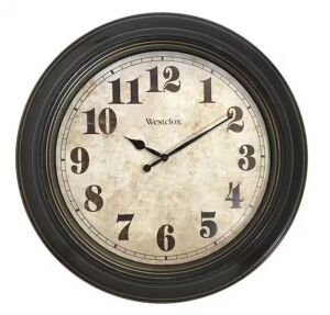 Westclox Bronze Round Oversized Classic 20" Wall Clock 