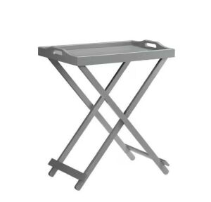 Designs2Go 22 in. Gray Standard Rectangle Wood Folding Tray End Table 