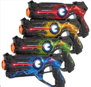 Set of 4 Infrared Laser Tag Blasters for Kids & Adults w/ 4 Settings $89.99