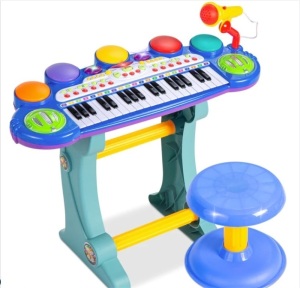 37-Key Kids Electric Keyboard w/ Microphone, Stool $109.99