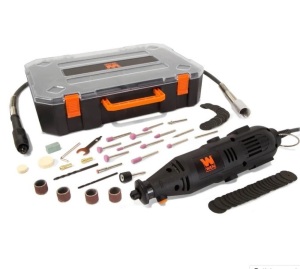 WEN 23103 1-Amp Variable Speed Rotary Tool with 100+ Accessories, Carrying Case and Flex Shaft