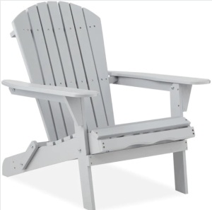 Folding Wooden Adirondack Chair, Accent Furniture w/ Natural Woodgrain$119.99