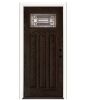 Feather River Doors 36 in. x 80 in. Preston Patina Caming Craftsman Walnut Oak Left-Hand Inswing Fiberglass Front Door