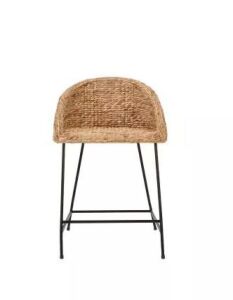 StyleWell Natural Woven Hyacinth Counter Stool with Low Back 