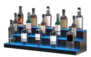 VEVOR LED Tiers Illuminated Home Bar Shelf 40 in. Acrylic Wine Racks