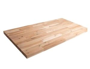 HARDWOOD REFLECTIONS 8 ft. L x 25 in. D Unfinished Acacia Solid Wood Butcher Block Countertop With Eased Edge