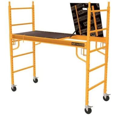 MetalTech Safeclimb Baker Style Scaffold Rolling Platform, 1250 lbs. Load Capacity, 6 ft. W x 6.25 ft. H x 2.5 ft. D, Steel