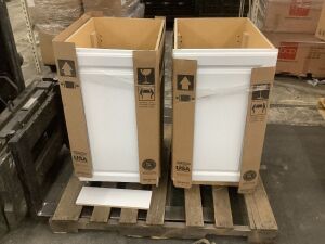 Lot of (2) Base Cabinets w/ Trash Can - Scratch/Dent 