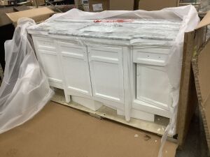 Sassy 72 in. W x 22 in. D x 34 in. H Single Sink Bath Vanity in White with Carrara Marble Top - Cracked Top & Jammed Door 