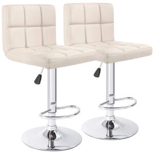 PU Leather Barstools, Set of 2 